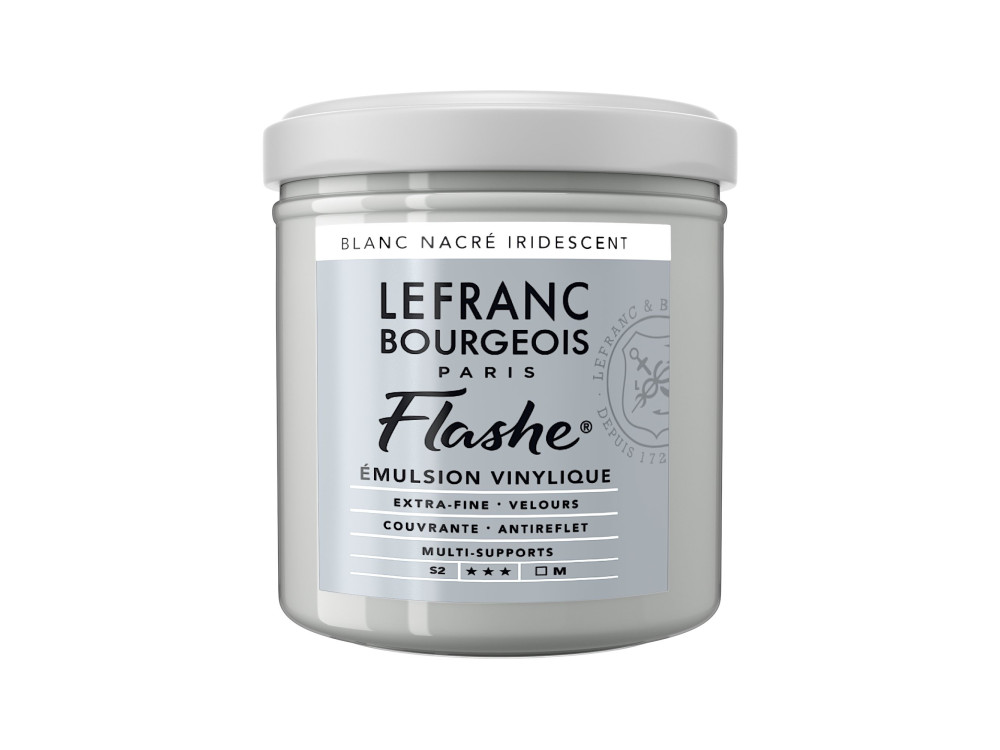 Acrylic paint Flashe - Lefranc & Bourgeois - Pearl White Iridescent, 125 ml