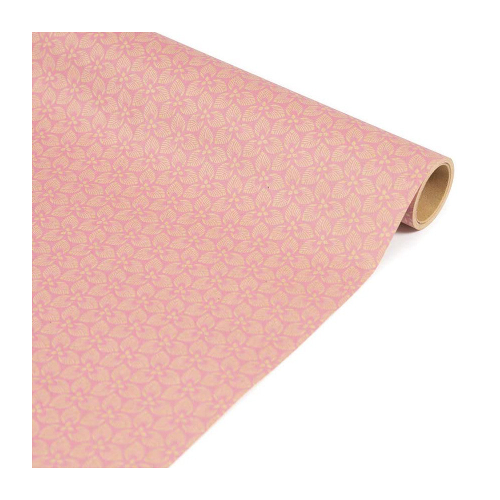 Gift wrapping paper, Pink Flower - Clairefontaine - 35 cm x 5 m