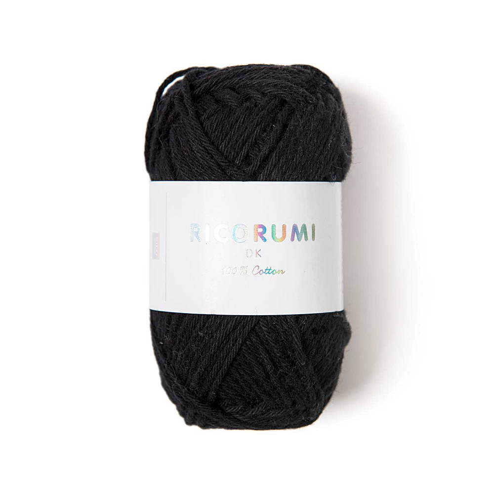 Włóczka bawełniana Ricorumi DK - Rico Design - Black, 25 g