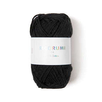 Ricorumi DK cotton yarn - Rico Design - Black, 25 g