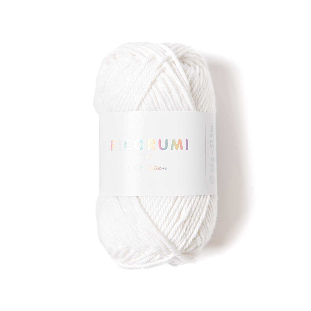 Włóczka bawełniana Ricorumi DK - Rico Design - White, 25 g