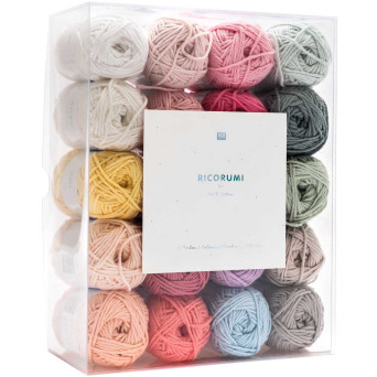 Zestaw włóczek bawełnianych Ricorumi DK - Rico Design - Pastel, 20 szt.
