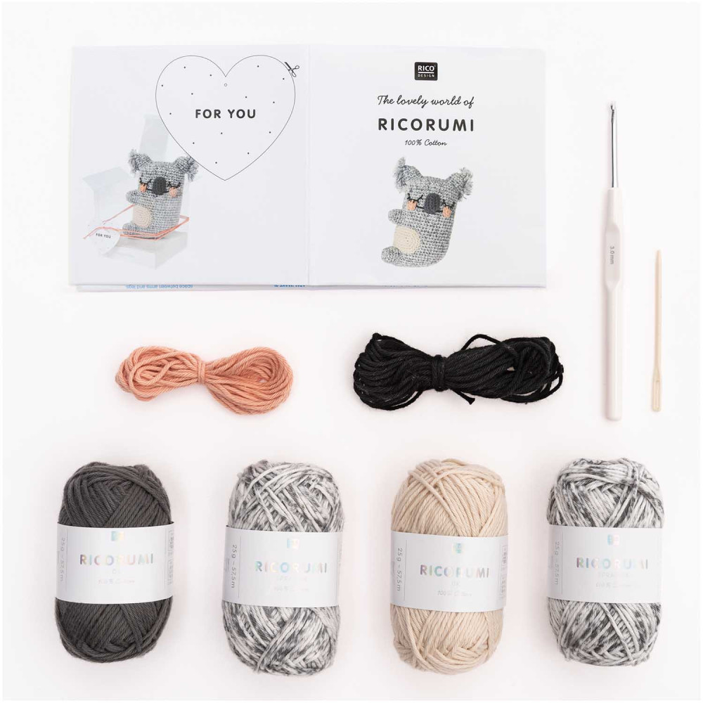 Zestaw do szydełkowania Ricorumi - Rico Design - Koala, 9 szt.