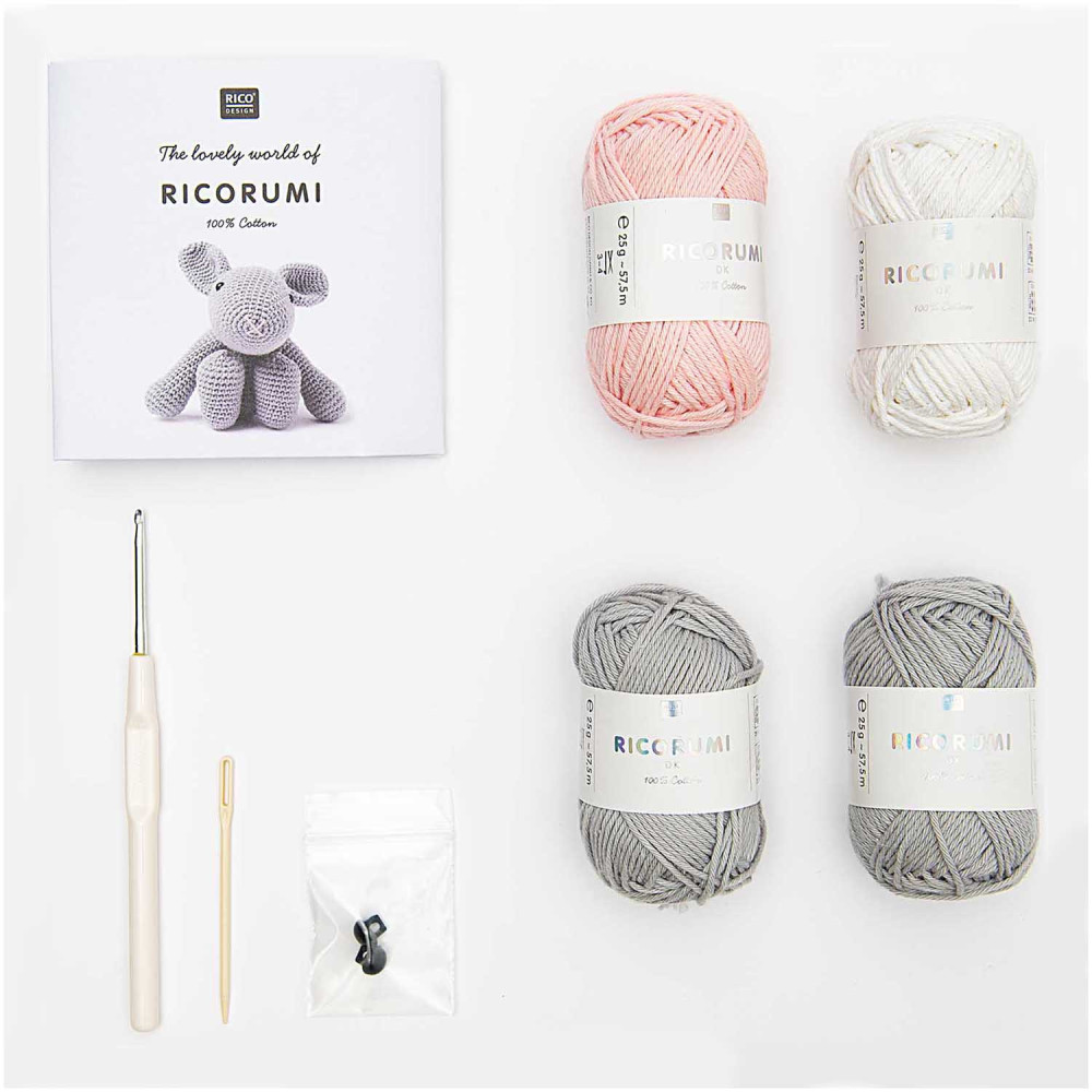 Set of Ricorumi DK cotton yarn - Rico Design - Bunny, 8 pcs