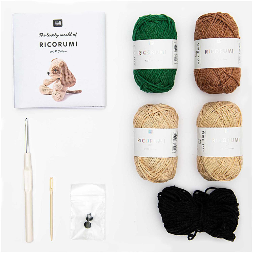 Set of Ricorumi DK cotton yarn - Rico Design - Dog, 9 pcs