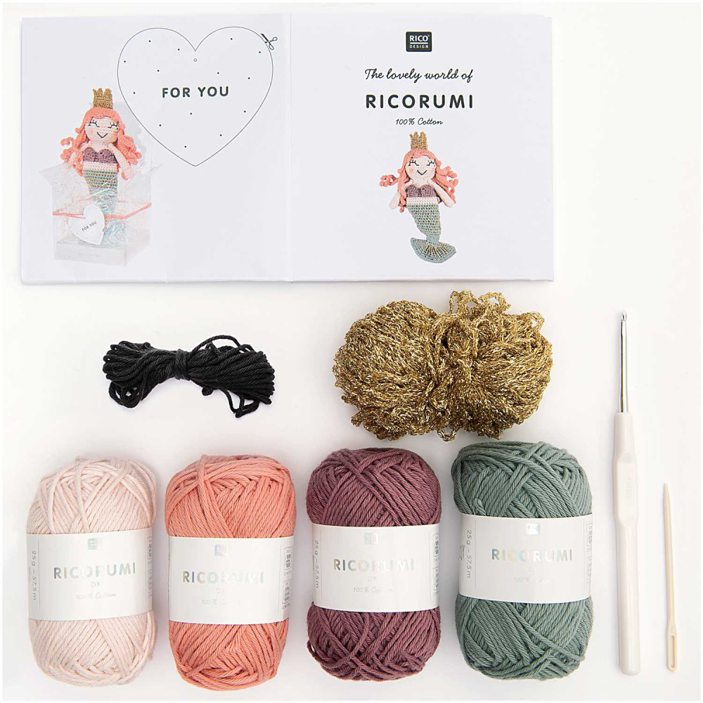 Zestaw do szydełkowania Ricorumi - Rico Design - Mermaid, 9 szt.