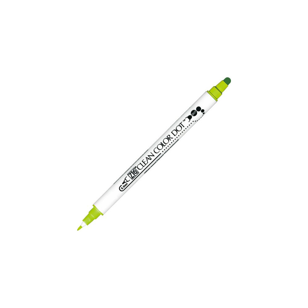 Pisak dwustronny Zig Clean Color Dot - Kuretake - Kiwi