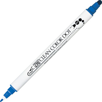 Pisak dwustronny Zig Clean Color Dot - Kuretake - Blue