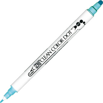 Pisak dwustronny Zig Clean Color Dot - Kuretake - Blue Bonnet