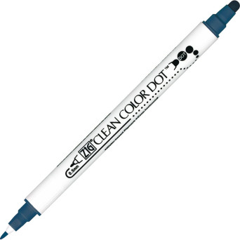 Pisak dwustronny Zig Clean Color Dot - Kuretake - Denim