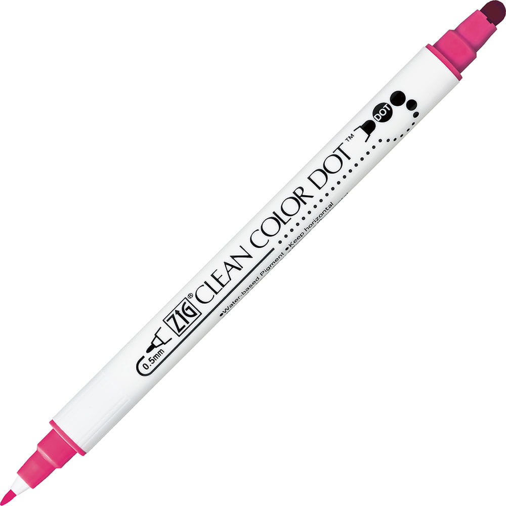 Pisak dwustronny Zig Clean Color Dot - Kuretake - Pink