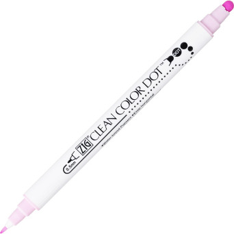 Pisak dwustronny Zig Clean Color Dot - Kuretake - Candy Pink