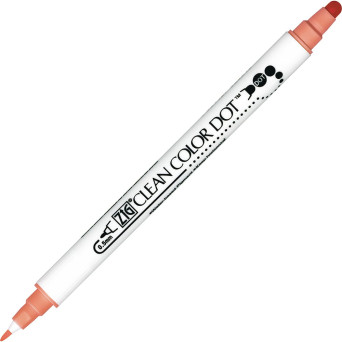 Pisak dwustronny Zig Clean Color Dot - Kuretake - Island Coral