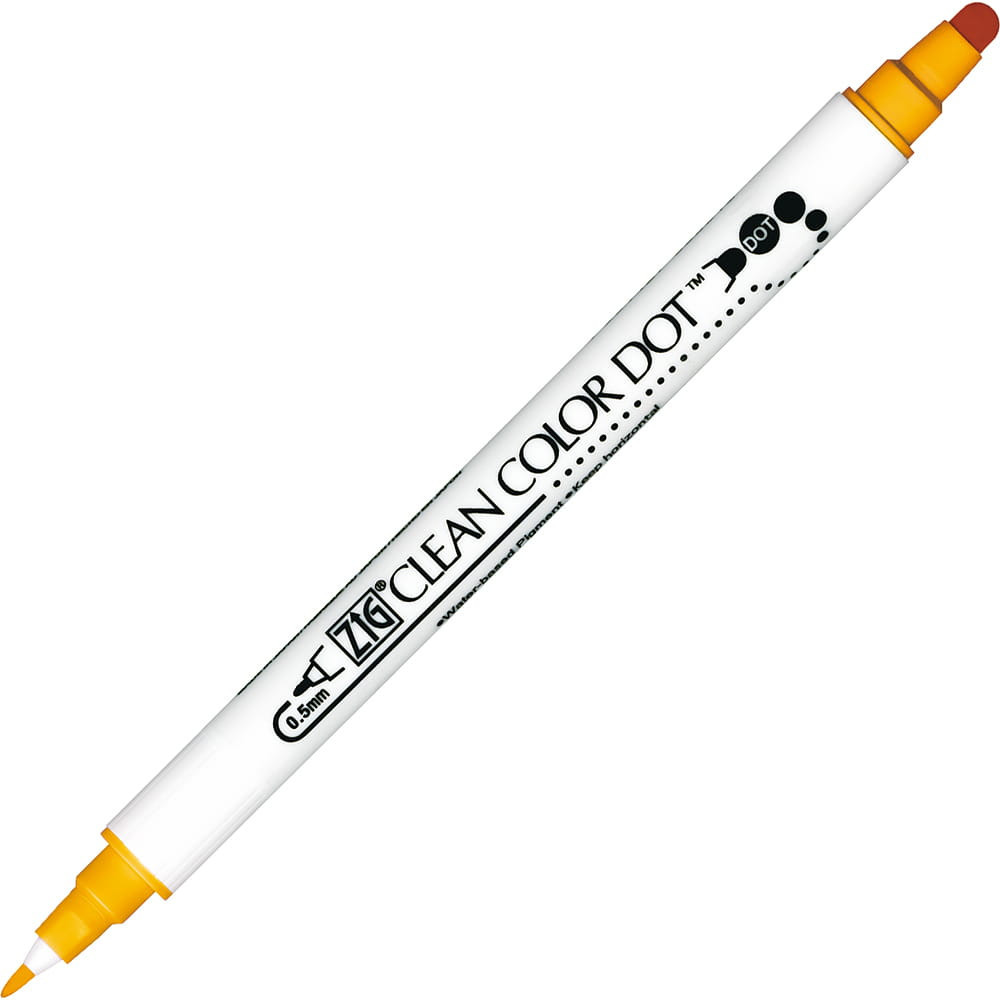 Pisak dwustronny Zig Clean Color Dot - Kuretake - Summer Sun