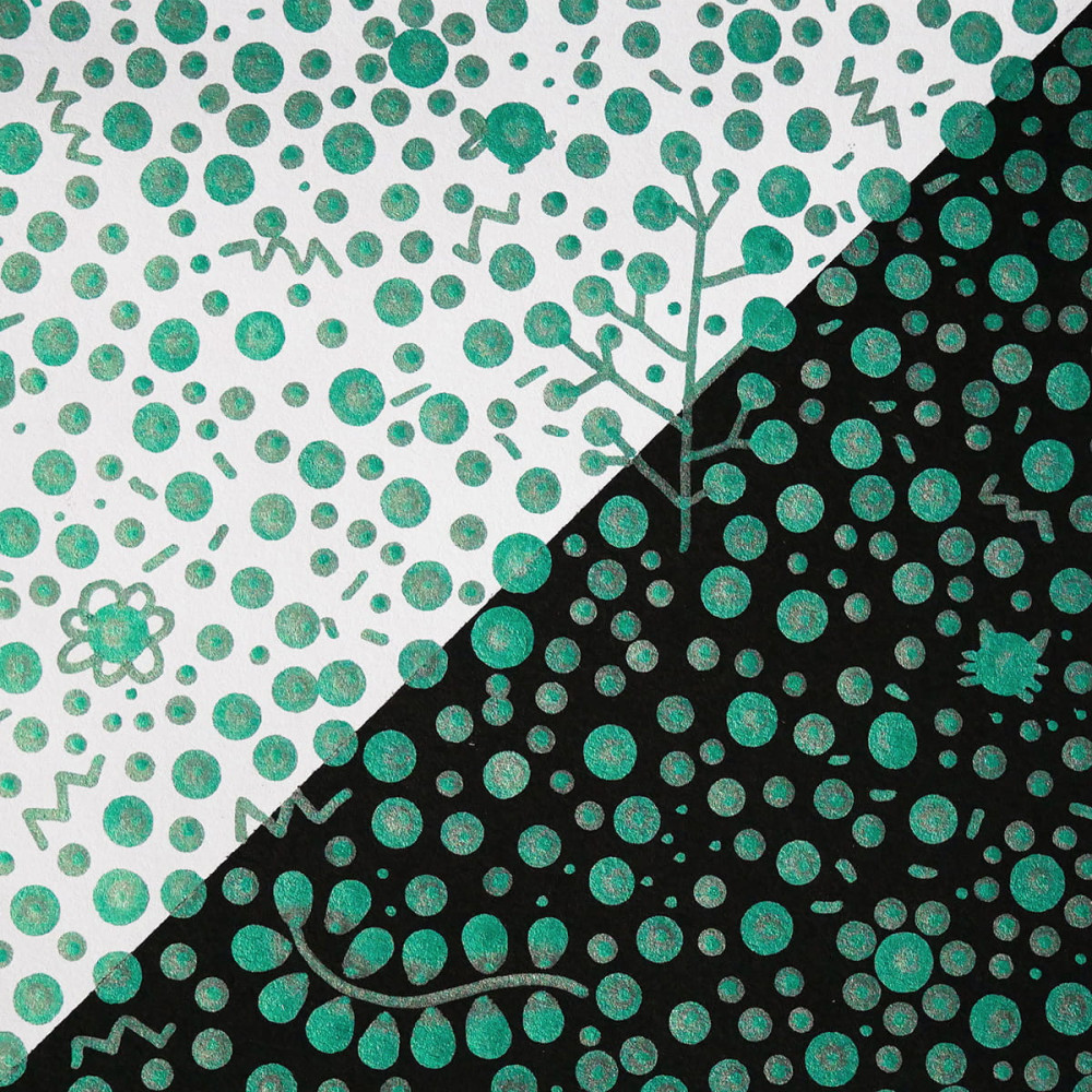 Pisak dwustronny Zig Clean Color Dot Metallic - Kuretake - Green