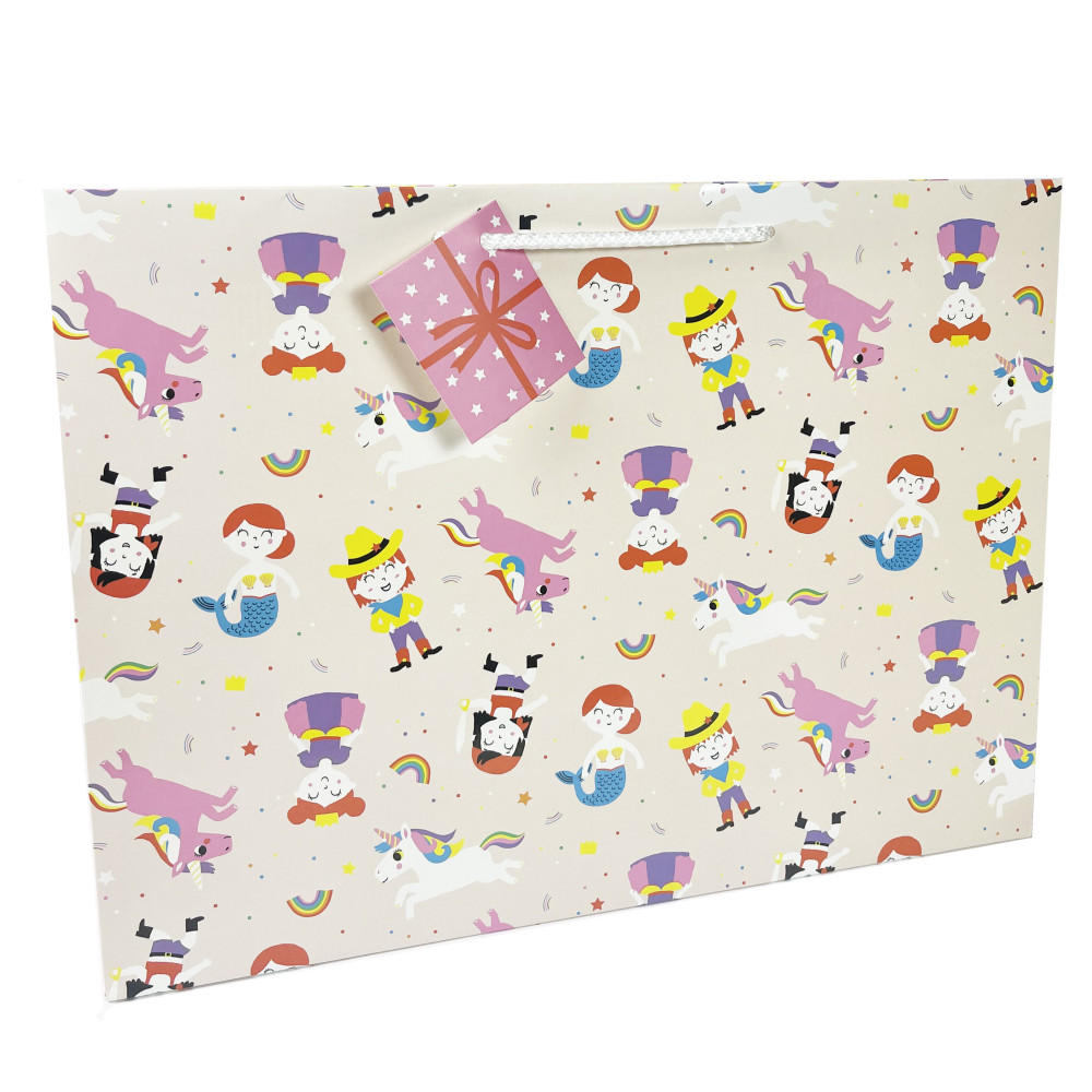 Gift paper bag, Girl - Clairefontaine - 37,3 x 11,8 x 27,5 cm