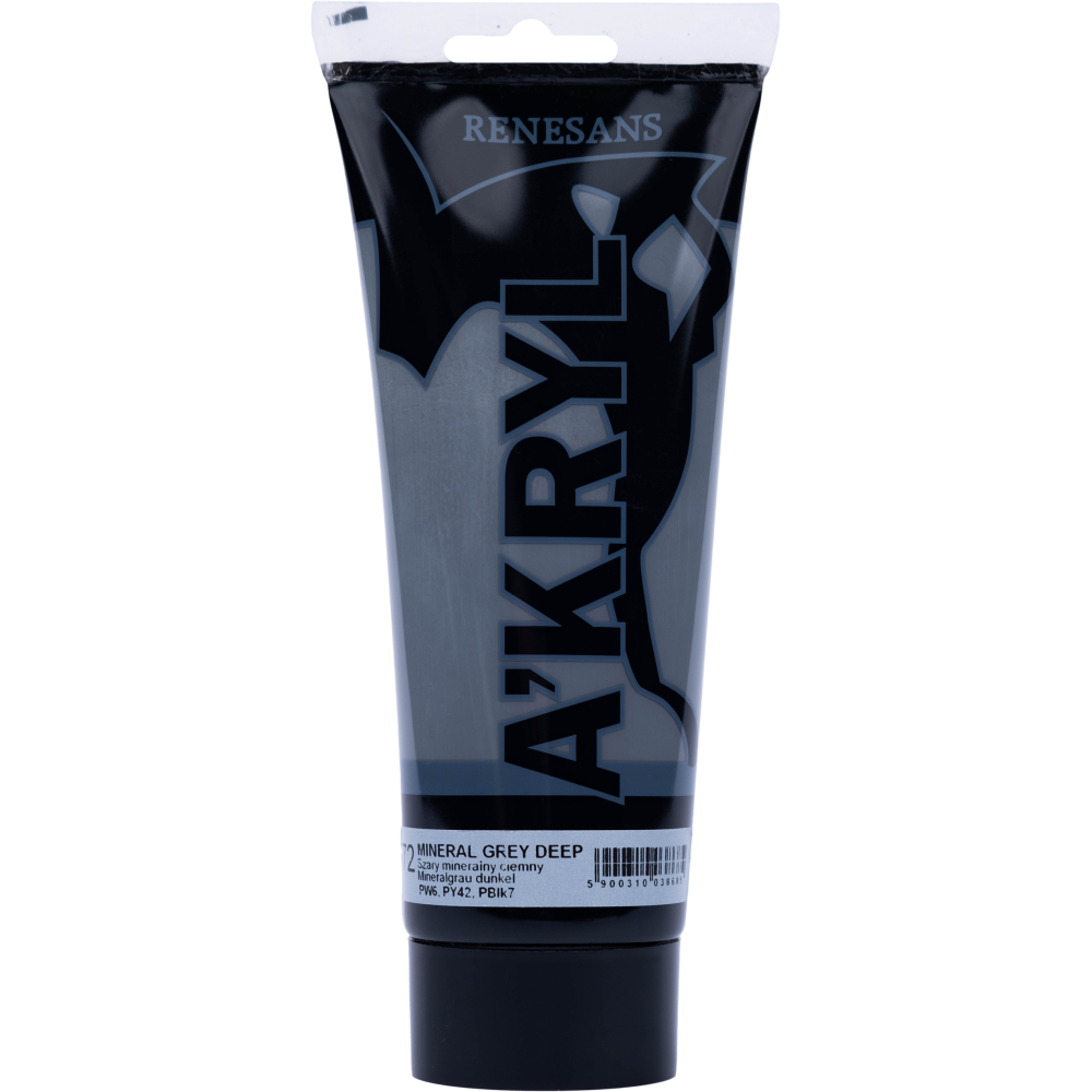 Acrylic A'kryl paint - Renesans - 72, mineral grey deep, 200 ml