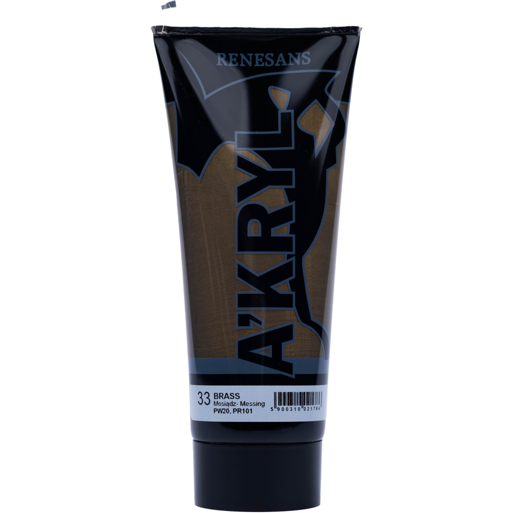 Metallic acrylic A'kryl paint - Renesans - 33, brass, 200 ml