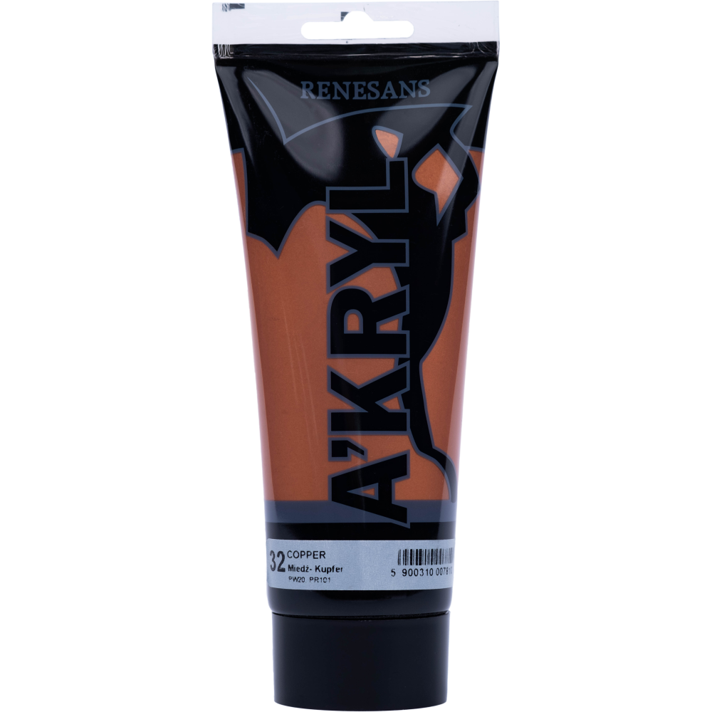 Farba akrylowa A'kryl metaliczna - Renesans - 32, copper, 200 ml