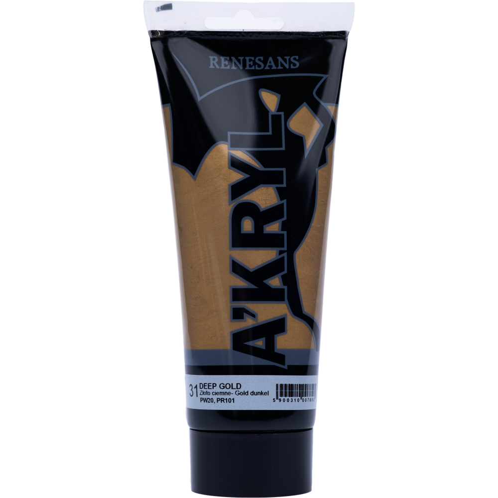 Metallic acrylic A'kryl paint - Renesans - 31, deep gold, 200 ml