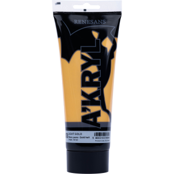 Metallic acrylic A'kryl paint - Renesans - 30, light gold, 200 ml