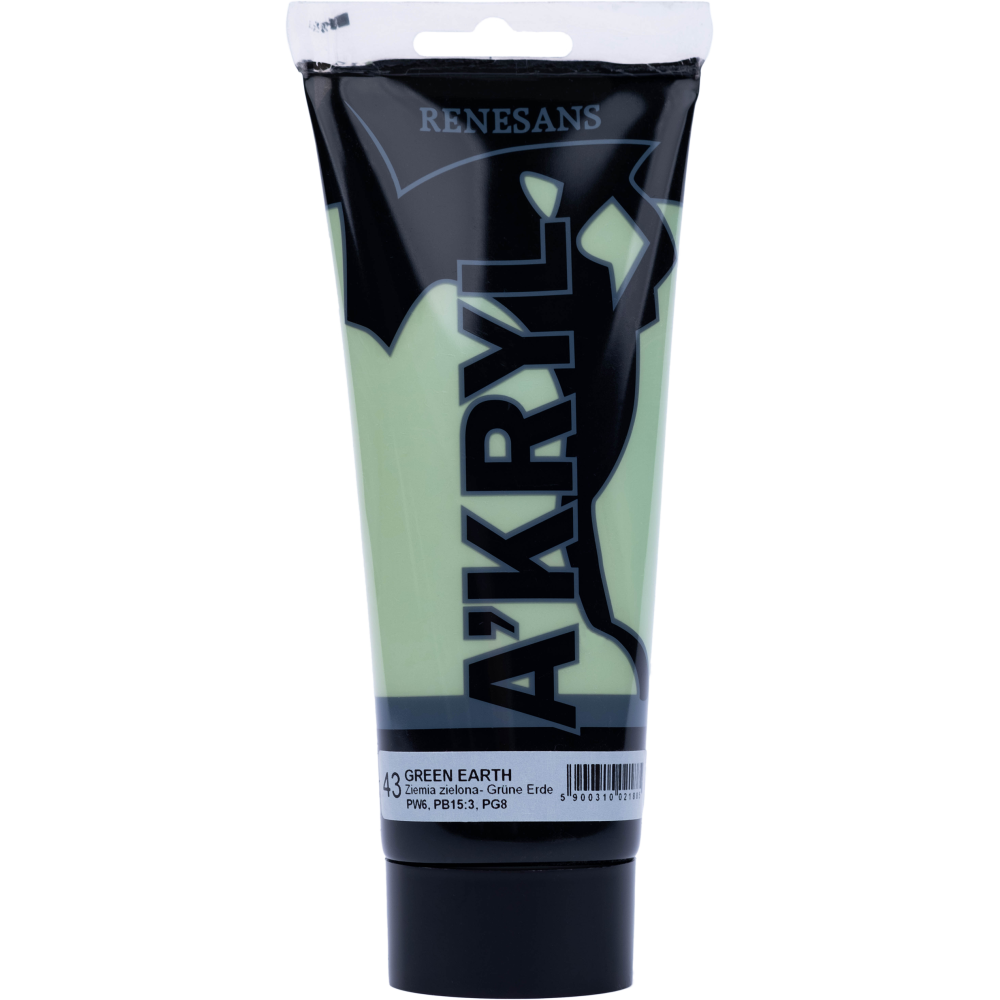 Acrylic A'kryl paint - Renesans - green earth, 200 ml