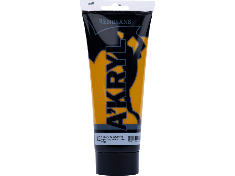 Acrylic A'kryl paint - Renesans - yellow ochre, 200 ml