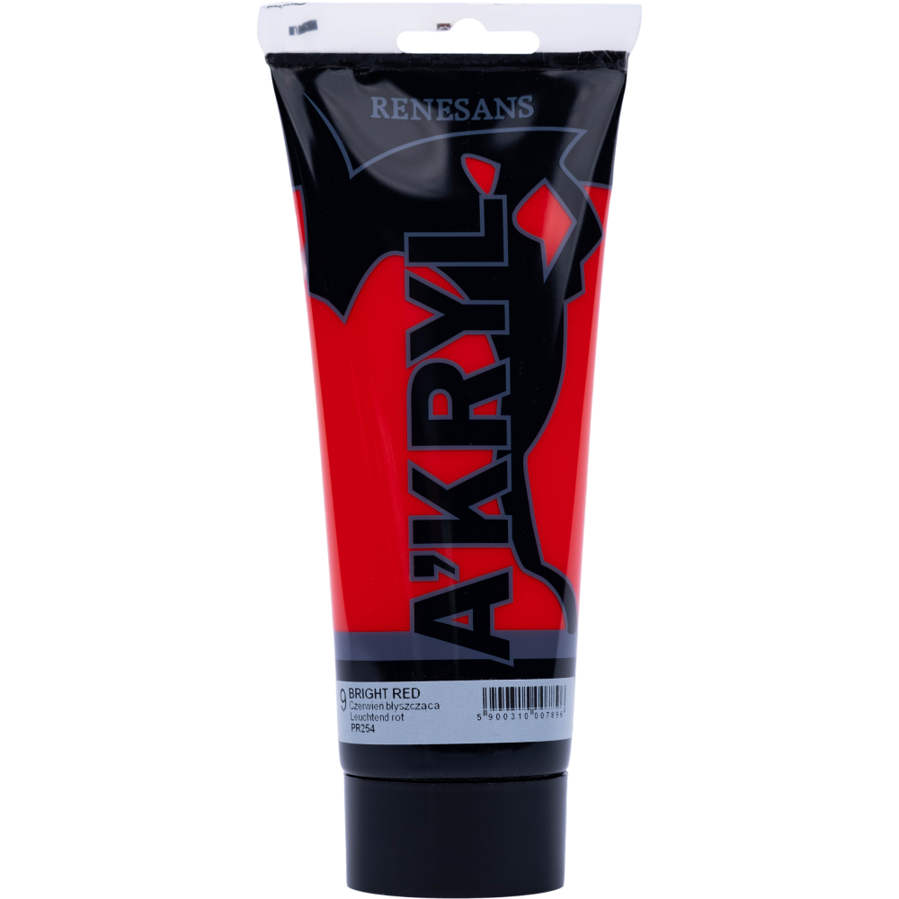 Acrylic A'kryl paint - Renesans - bright red, 200 ml