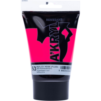 Farba akrylowa A'kryl - Renesans - różowy fluorescencyjny, 100 ml