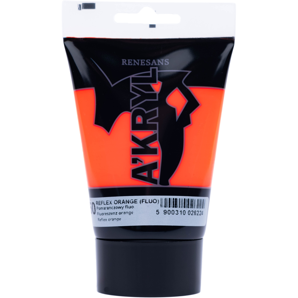 Farba akrylowa A'kryl - Renesans - pomarańcz fluorescencyjna, 100 ml