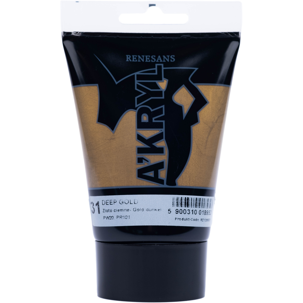 Farba akrylowa A'kryl metaliczna - Renesans - ciemnozłota, 100 ml