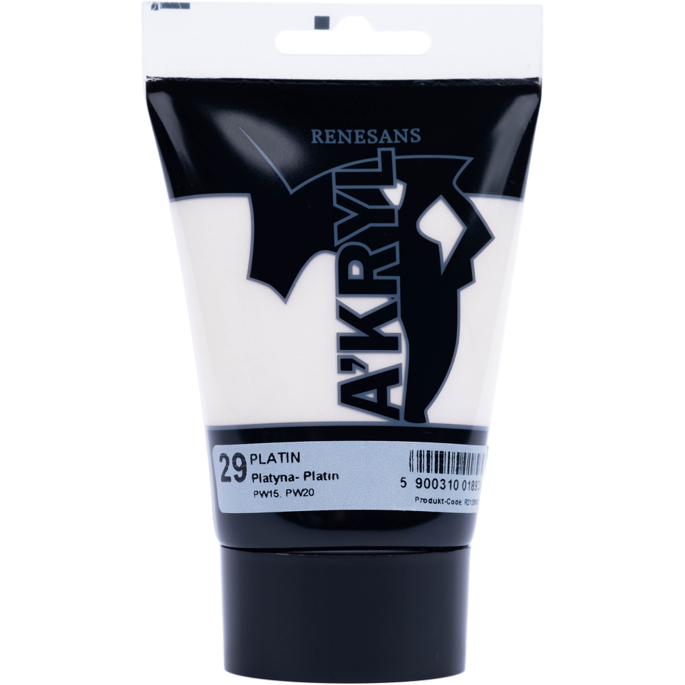 Metallic acrylic A'kryl paint - Renesans - platin, 100 ml