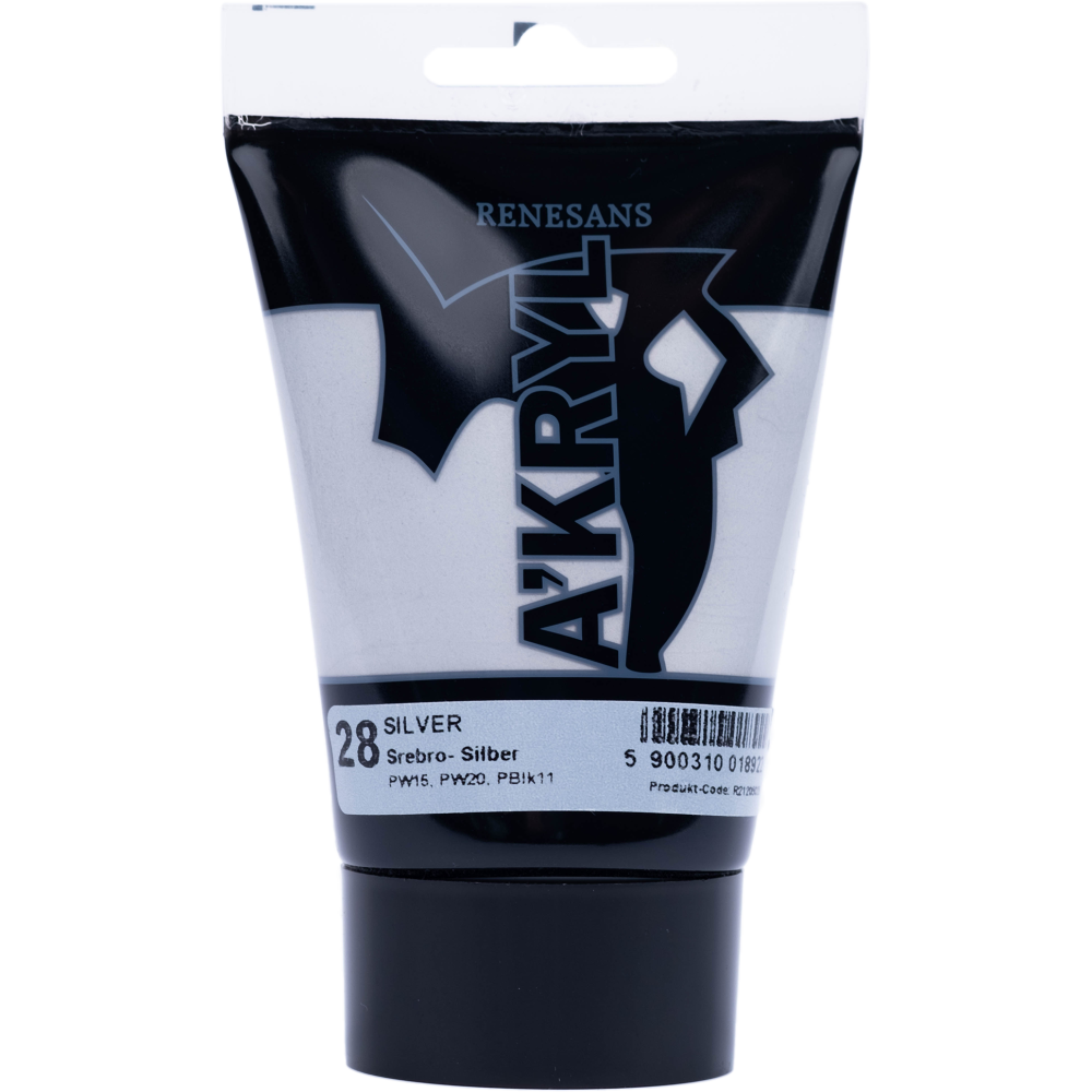 Farba akrylowa A'kryl - Renesans - srebrna, 100 ml