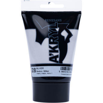 Farba akrylowa A'kryl - Renesans - srebrna, 100 ml