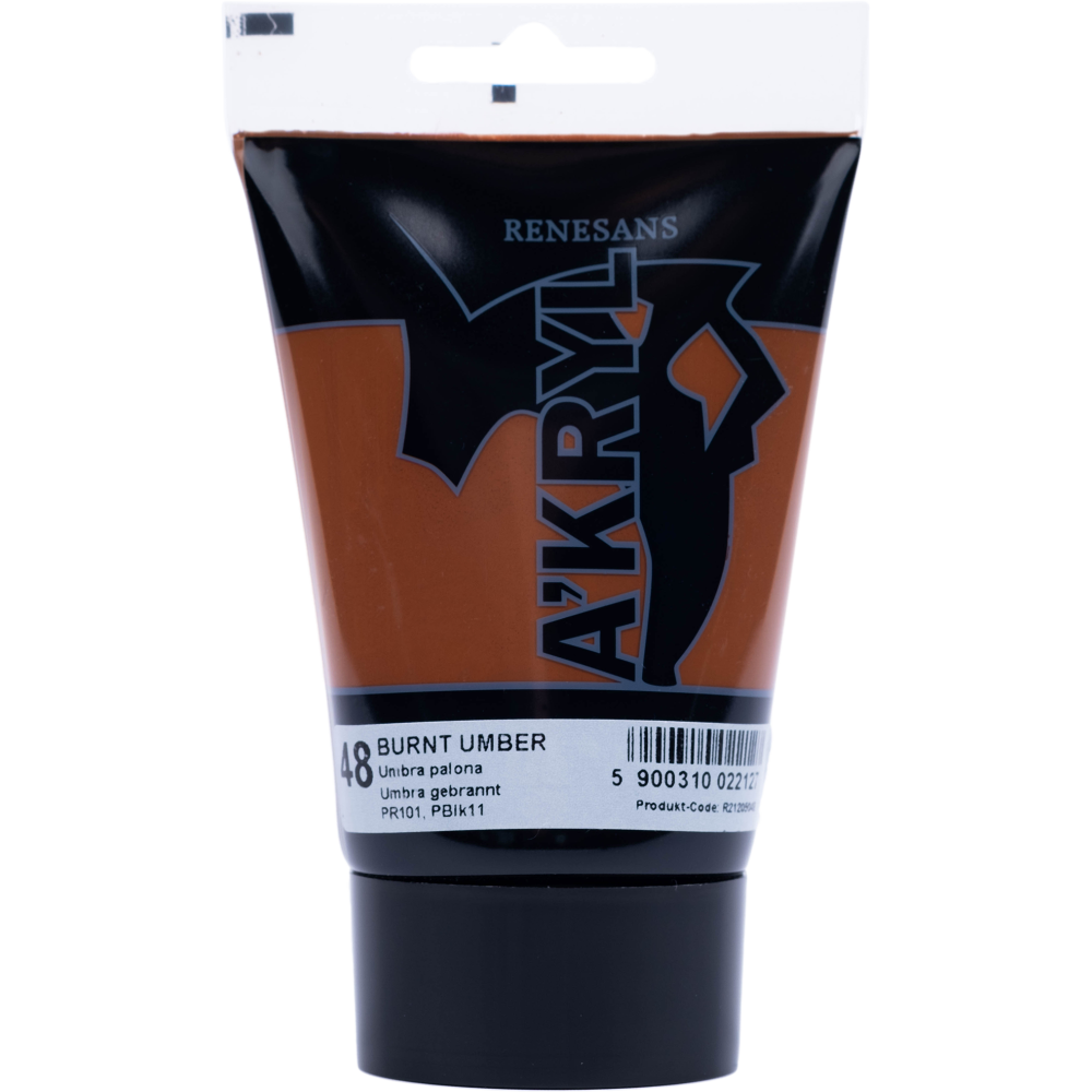 Acrylic A'kryl paint - Renesans - burnt umber, 100 ml
