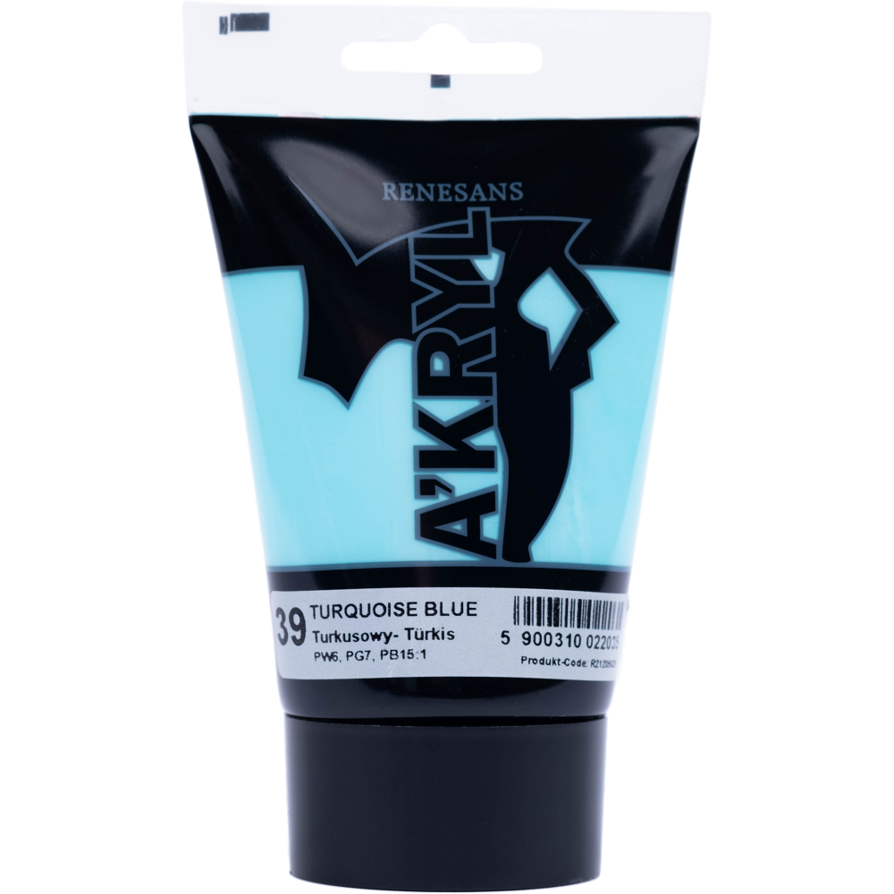 Acrylic A'kryl paint - Renesans - turquoise blue, 100 ml
