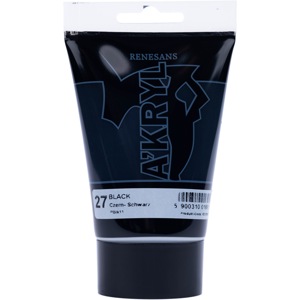 Acrylic A'kryl paint - Renesans - black, 100 ml