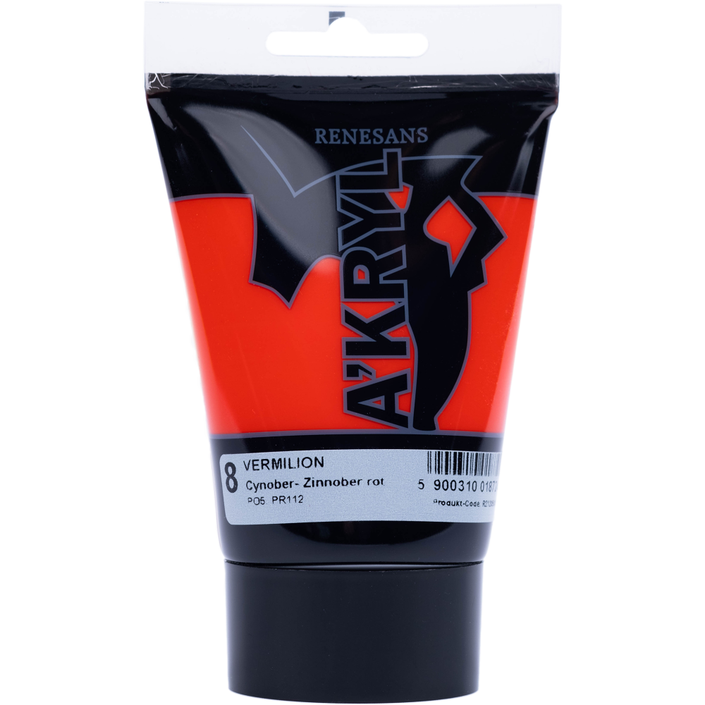 Farba akrylowa A'kryl - Renesans - 08, Vermilion, 100 ml