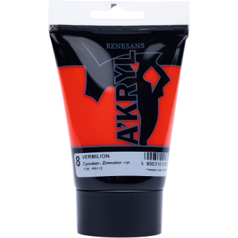 Acrylic A'kryl paint - Renesans - 08, Vermilion, 100 ml