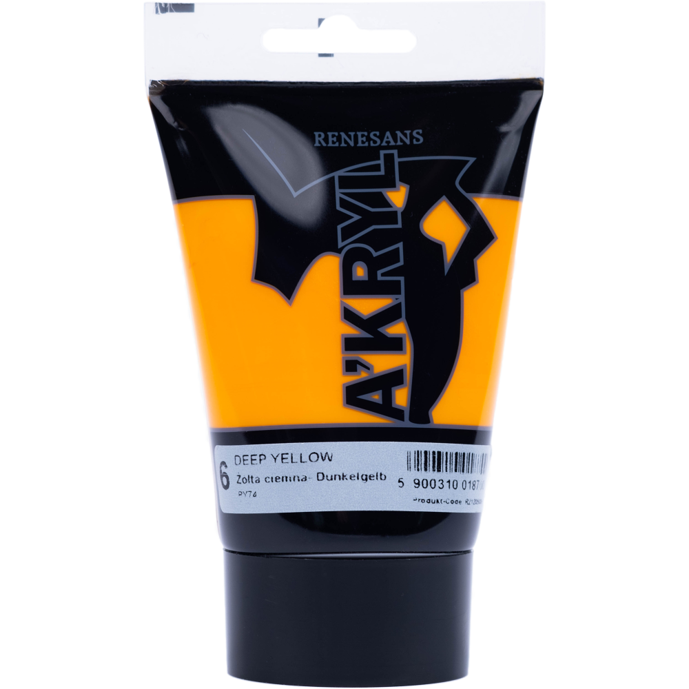 Acrylic A'kryl paint - Renesans - yellow deep, 100 ml