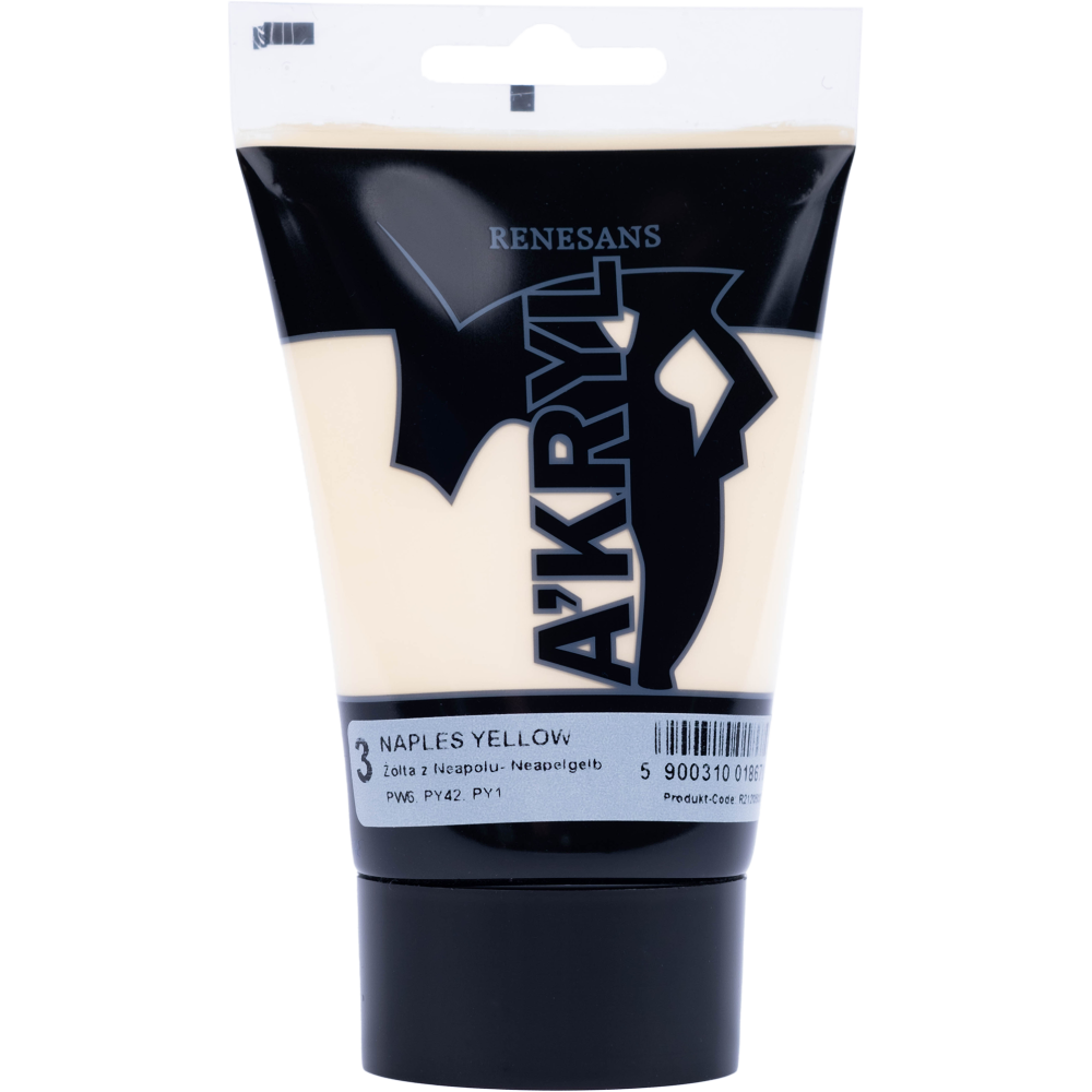Acrylic A'kryl paint - Renesans - naples yellow, 100 ml