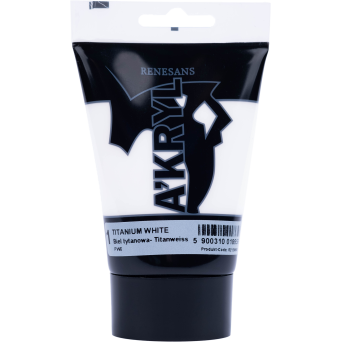 Acrylic A'kryl paint - Renesans - titanium white, 100 ml