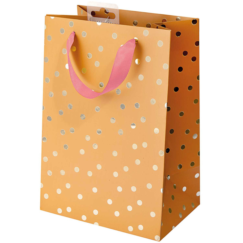 Torba prezentowa Dots - Rico Design - pomarańczowa, 18 x 26 x 12 cm