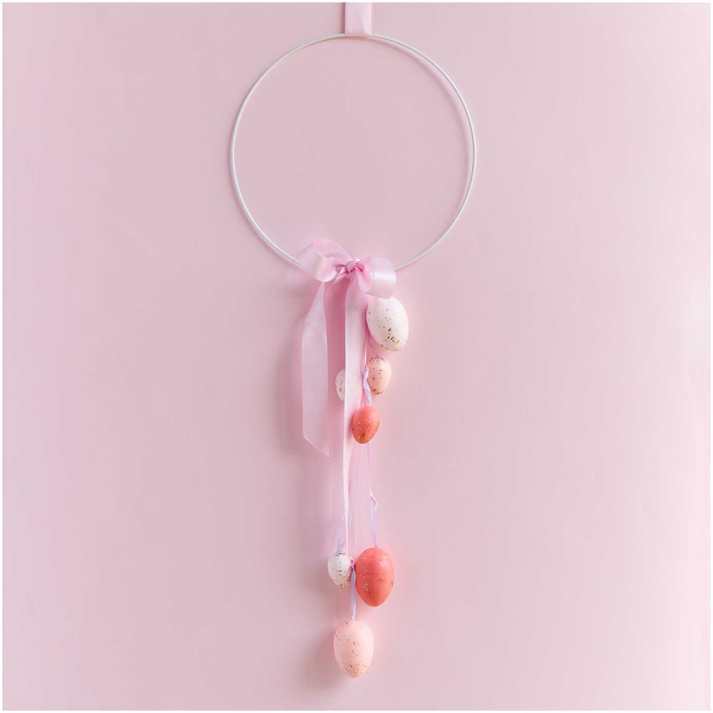 Eggs pendants - Rico Design - pink and gold, 6 cm, 6 pcs