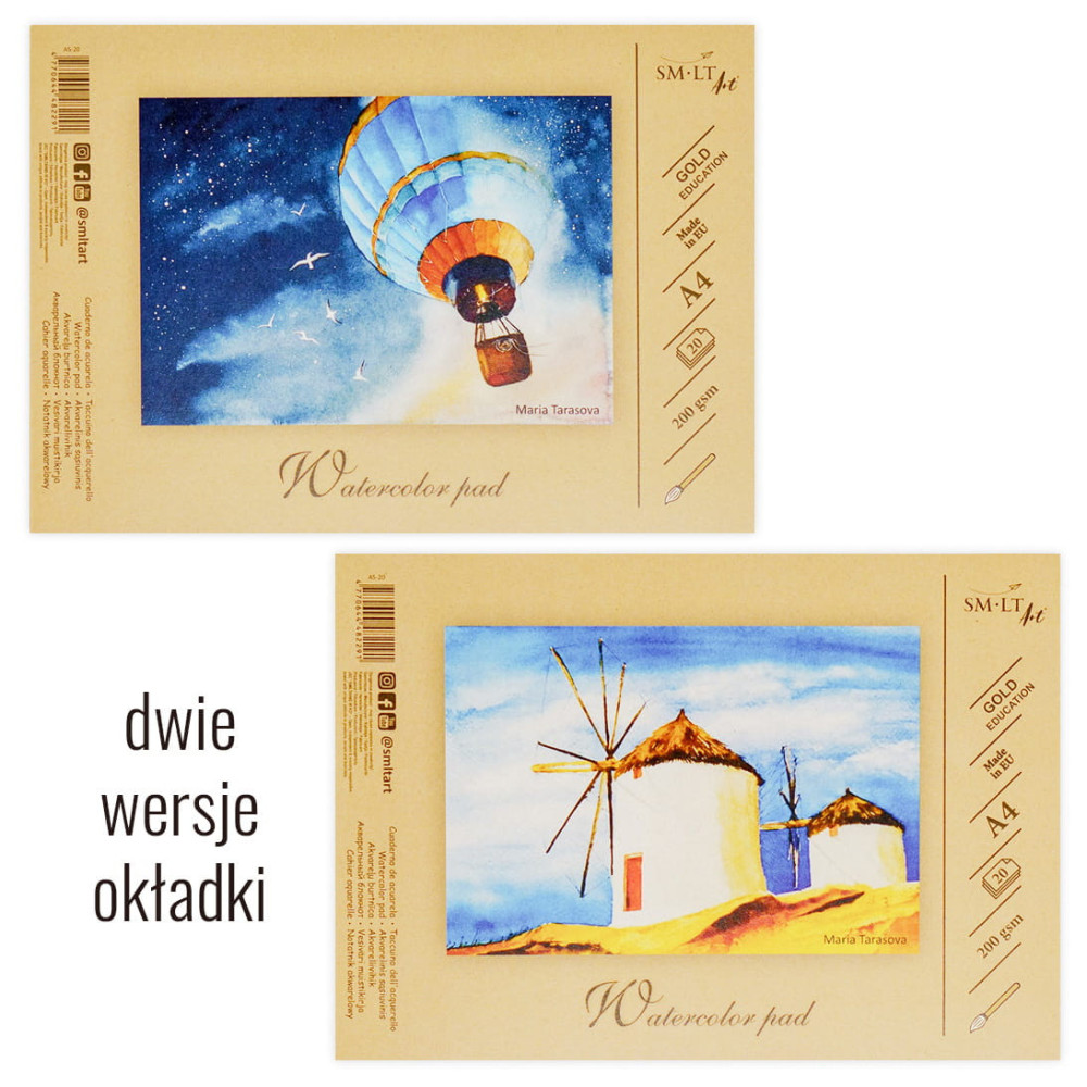 Blok do akwareli Watercolor Gold - SM-LT - A4, 200 g, 20 arkuszy