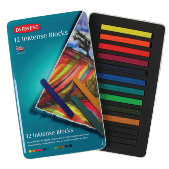 Zestaw sztyftów akwarelowych Inktense Blocks - Derwent - 12 kolorów