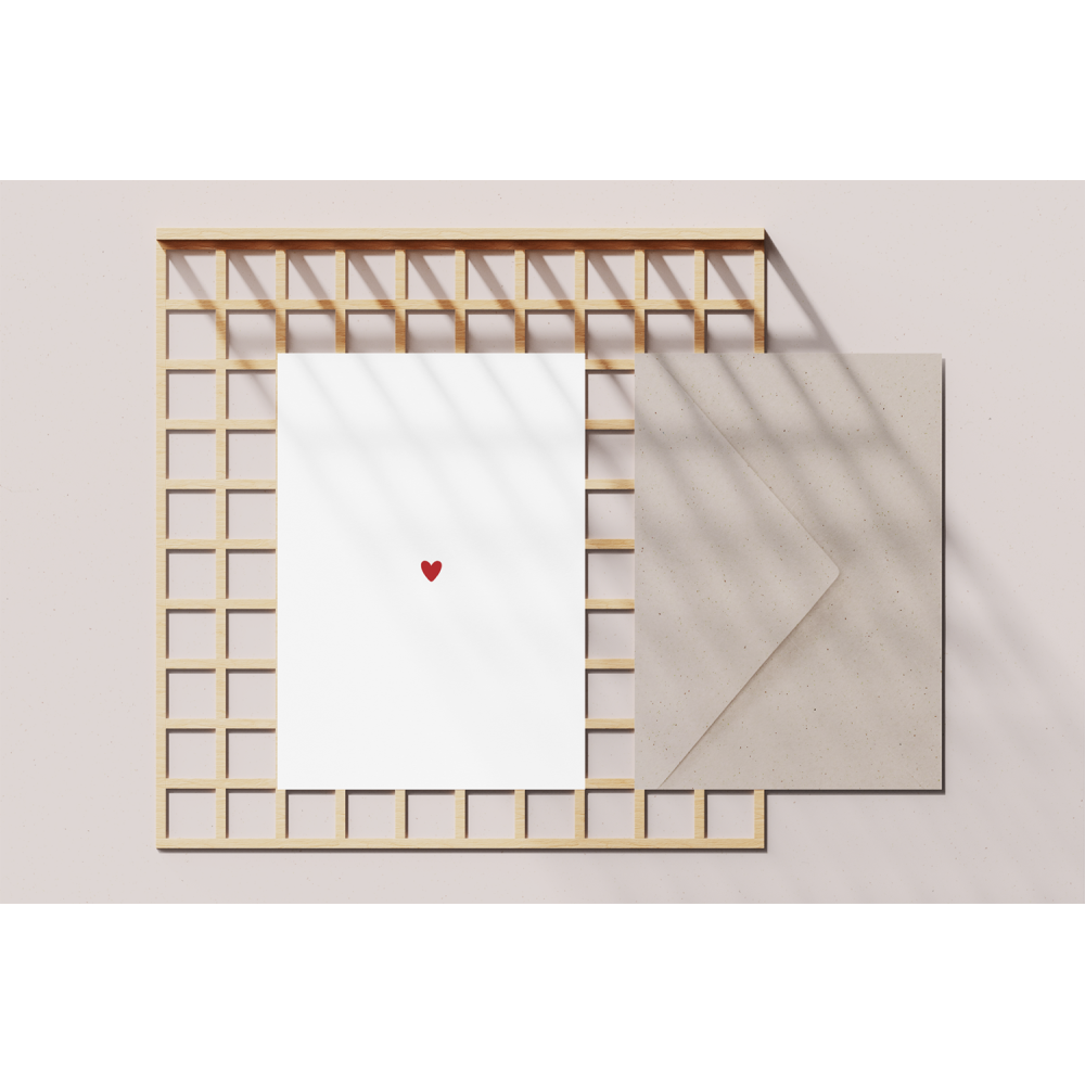 Greeting card - Eökke - Red heart, 12 x 17 cm
