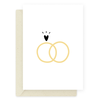 Greeting card - Eökke - Wedding rings, 12 x 17 cm