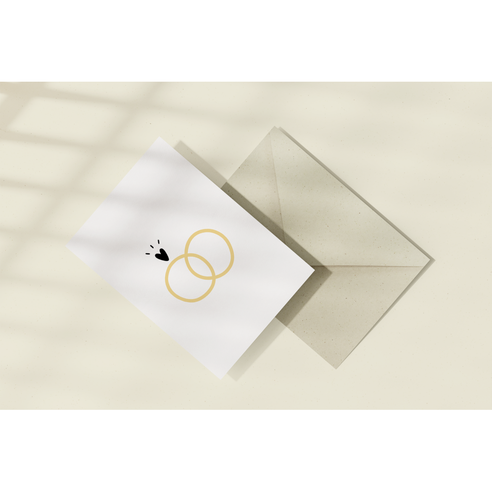 Greeting card - Eökke - Wedding rings, 12 x 17 cm