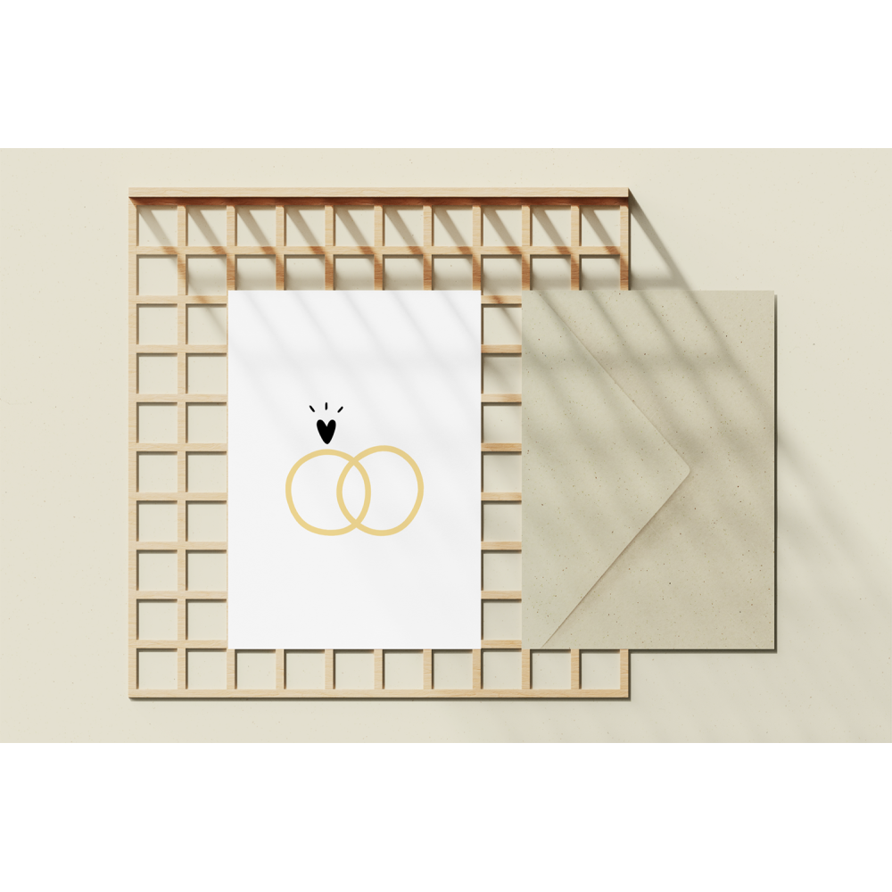 Greeting card - Eökke - Wedding rings, 12 x 17 cm